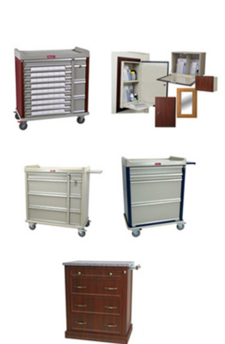 Harloff medical carts, cabinets and bins
